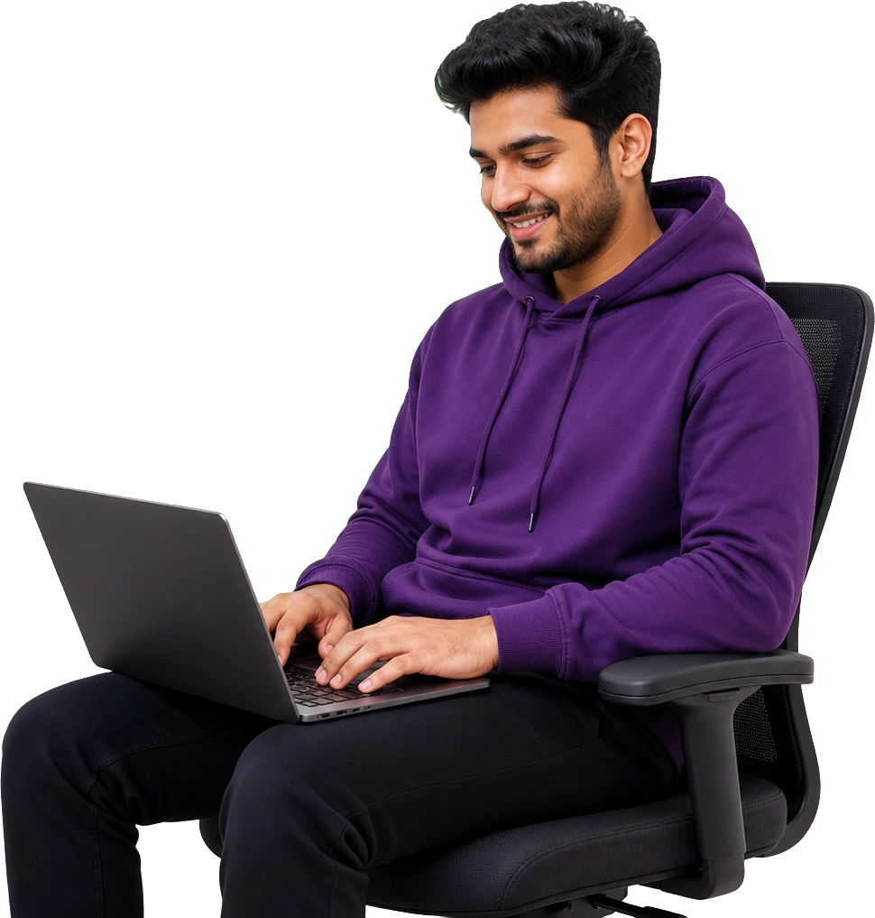 Young professional using a laptop